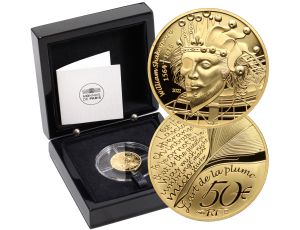 Francja, 50 euro 2022, William Shakespeare, 1/4 uncji złota