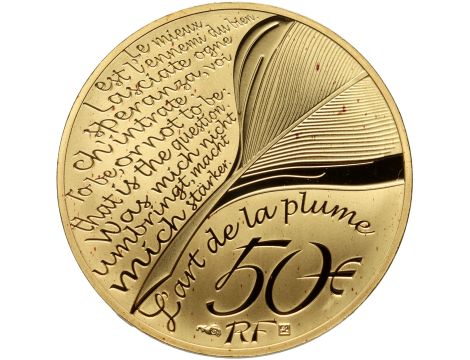 Francja, 50 euro 2022, William Shakespeare, 1/4 uncji złota - 3
