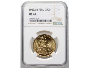 Peru, 50 soli 1962/52, NGC MS66