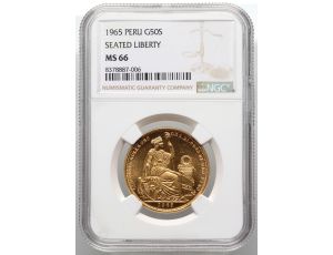 Peru, 50 soli 1965, NGC MS66