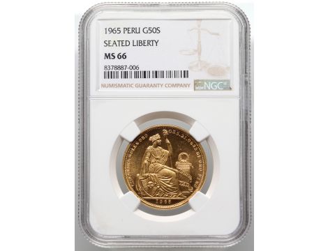 Peru, 50 soli 1965, NGC MS66