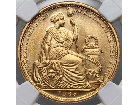 Peru, 50 soli 1965, NGC MS66 - 2