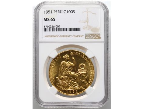 Peru, 100 soli 1951, NGC MS65