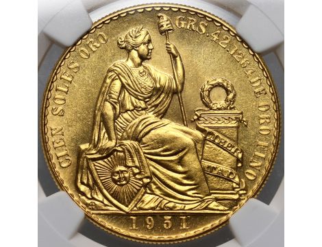 Peru, 100 soli 1951, NGC MS65 - 2