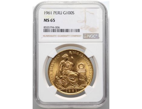 Peru, 100 soli 1961, NGC MS65
