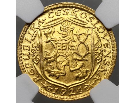 Czechosłowacja, dukat 1924, NGC MS63 - 3