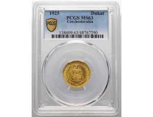 Czechosłowacja, dukat 1925, PCGS MS63