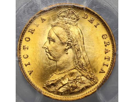 Wielka Brytania, Wiktoria, 1/2 suwerena 1887, PCGS MS64+ - 2