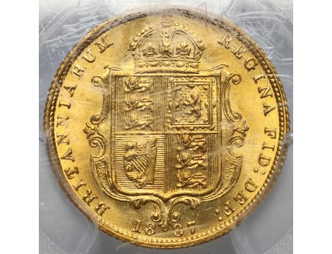 Wielka Brytania, Wiktoria, 1/2 suwerena 1887, PCGS MS64+ - 3