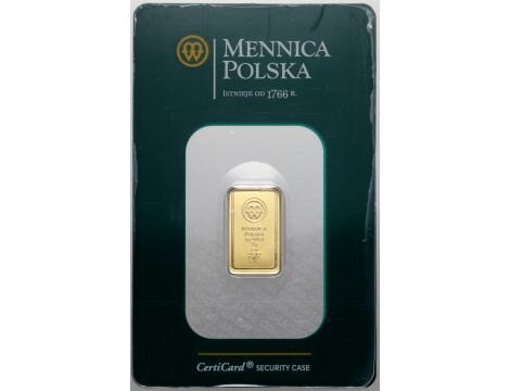 Sztabka złota 2 g Mennica Polska