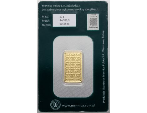 Sztabka złota 10 g Mennica Polska - 2
