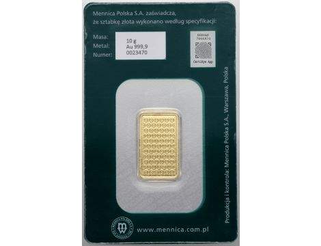 Sztabka złota 10 g Mennica Polska - 2