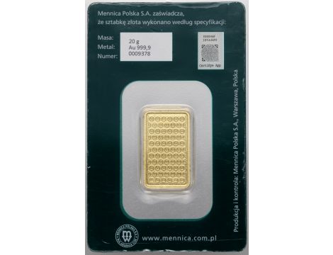 Sztabka złota 20 g Mennica Polska - 2