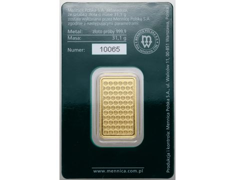 Sztabka złota 1 oz Mennica Polska - 2