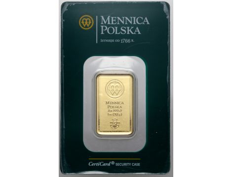 Sztabka złota 1 oz Mennica Polska