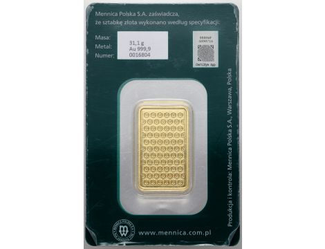 Sztabka złota 1 oz Mennica Polska - 2