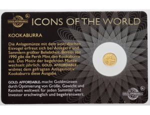 Rwanda, 10 franków 2016, Kookaburra - 1/200 uncji złota