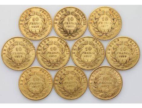 Francja, Zestaw inwestycyjny 10 x 10 franków Napoleon III - 2