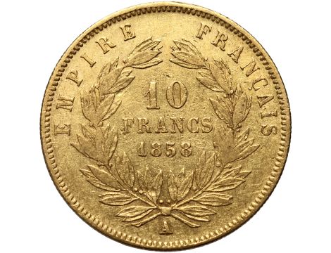 Francja, Napoleon III, 10 franków 1858 A, Paryż - 2