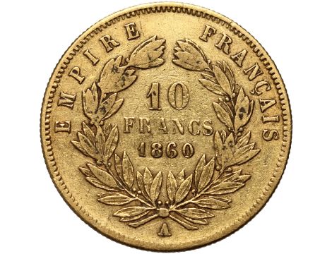 Francja, Napoleon III, 10 franków 1860 A, Paryż - 2