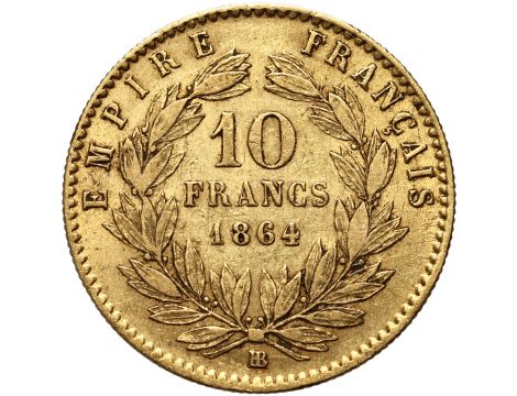 Francja, Napoleon III, 10 franków 1864 BB, Strasbourg - 2
