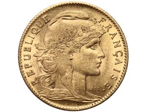 Francja, 10 franków 1907, Marianna i Kogut