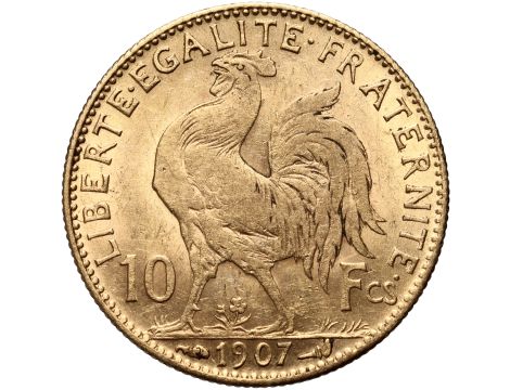 Francja, 10 franków 1907, Marianna i Kogut - 2