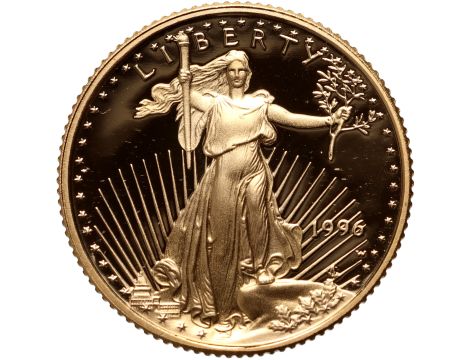 USA, 5 dolarów 1996, Amerykański Orzeł, Proof, 1/10 uncji złota