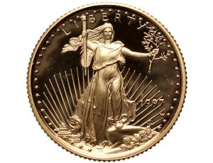 4446. USA, 5 dolarów 1997, Amerykański Orzeł, Proof, 1/10 uncji złota