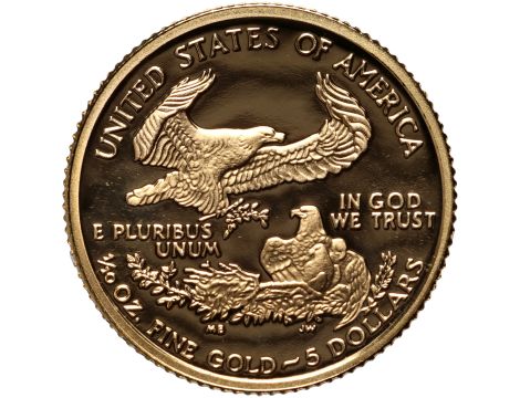 USA, 5 dolarów 2001, Amerykański Orzeł, Proof, 1/10 uncji złota - 2