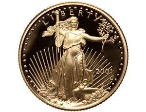 4450. USA, 10 dolarów 2001, Amerykański Orzeł, Proof, 1/4 uncji złota