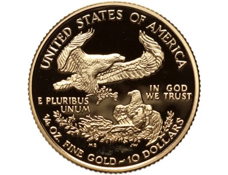 USA, 10 dolarów 2001, Amerykański Orzeł, Proof, 1/4 uncji złota - 2