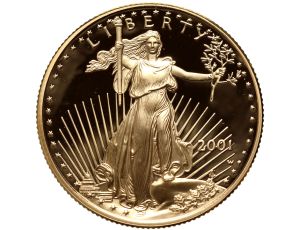 4451. USA, 25 dolarów 2001, Amerykański Orzeł, Proof, 1/2 uncji złota