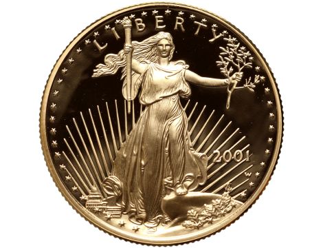 USA, 25 dolarów 2001, Amerykański Orzeł, Proof, 1/2 uncji złota