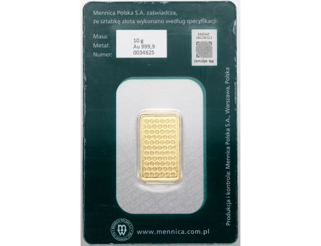 4458. Sztabka złota 10 g Mennica Polska - 2