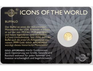 4463. Rwanda, 10 franków 2015, Bizon, 1/200 uncji złota