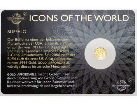4463. Rwanda, 10 franków 2015, Bizon, 1/200 uncji złota