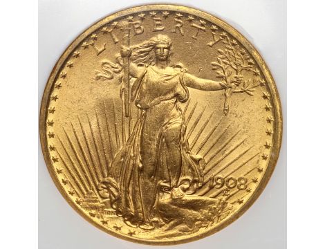 4466. USA, 20 dolarów 1908, Filadelfia, Saint-Gaudens, NGC MS63 - 2