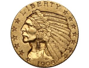 4491. USA, 5 dolarów 1908, Filadelfia, Indianin