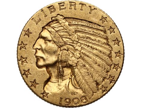 USA, 5 dolarów 1908, Filadelfia, Indianin