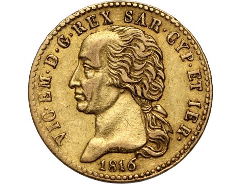 Włochy, Wiktor Emanuel I, Królestwo Sardynii, 20 lirów 1816, Turyn