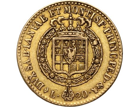 Włochy, Wiktor Emanuel I, Królestwo Sardynii, 20 lirów 1816, Turyn - 2