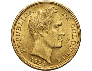 4512. Kolumbia, 10 pesos 1924 B, Bogota, Simon Bolivar