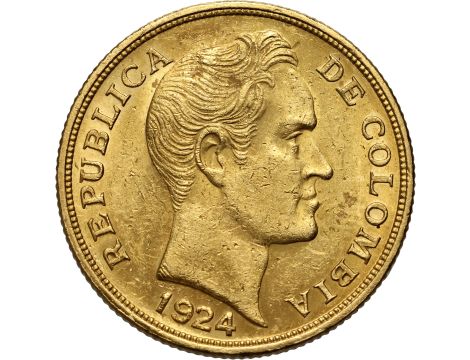 4512. Kolumbia, 10 pesos 1924 B, Bogota, Simon Bolivar