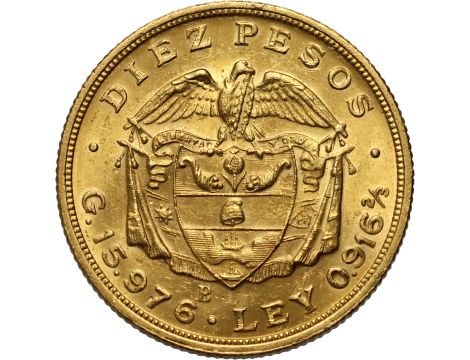 4512. Kolumbia, 10 pesos 1924 B, Bogota, Simon Bolivar - 2