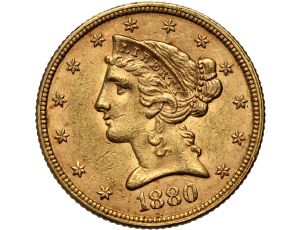 4520. USA, 5 dolarów 1880, Filadelfia, Liberty