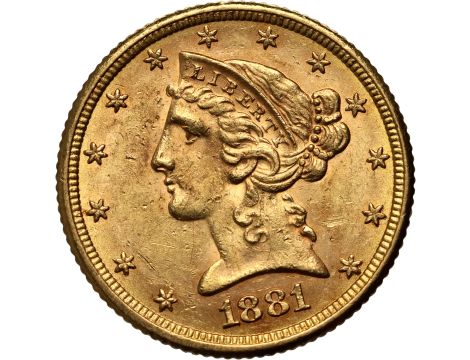 4521. USA, 5 dolarów 1881, Filadelfia, Liberty