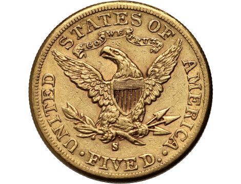 4527. USA, 5 dolarów 1886 S, San Francisco, Liberty - 2