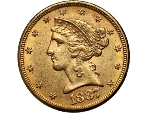 4528. USA, 5 dolarów 1887 S, San Francisco, Liberty