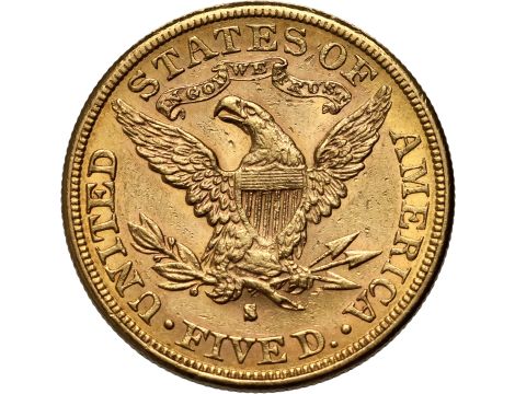 4528. USA, 5 dolarów 1887 S, San Francisco, Liberty - 2